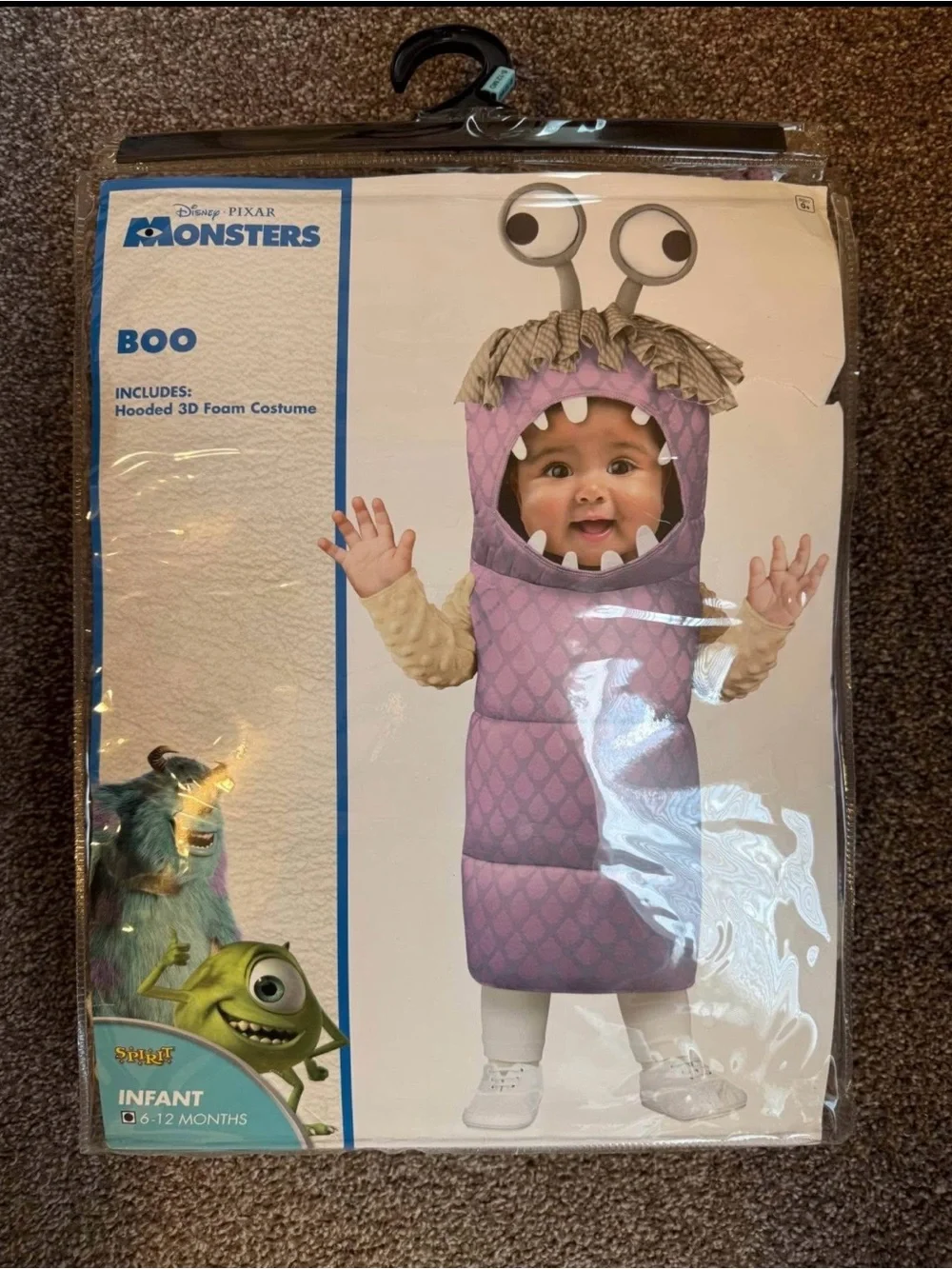 Monsters Inc. Boo Infant 6-12Month Purple Hooded 3D Foam Costume